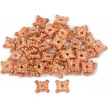 Bali Spacer Square Copper Plated Beads 8mm 50Pcs Approx. - $6.76