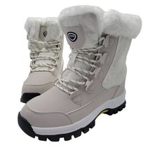 Women&#39;s Beige and White Winter Boot Size 38 - £44.32 GBP