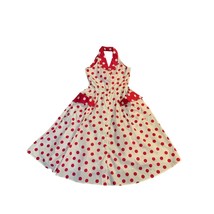 Vintage sunshine starshine Womens Size 6 pink white polka dot dress sleeveless c - £54.36 GBP