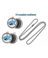 10 shark theme party  favors  loot bag birthday lot necklaces metal dura... - $13.70 CAD