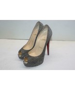 Christian Louboutin Lady Peep Evening Gold Glitter Mesh Pump Shoes 36.5=... - $7,534.45 MXN