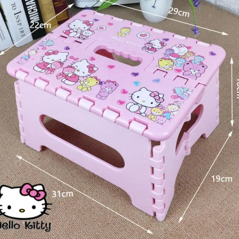 Kawaii Sanrio Hello Kitty Folding Chairsmy Melody Anime Figure Small Bench - £44.42 GBP+