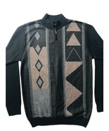 Mens&#39;s Argile Sweater SAHARA CLUB Black Brown/Large 100%Polyester Zip Pu... - £14.51 GBP