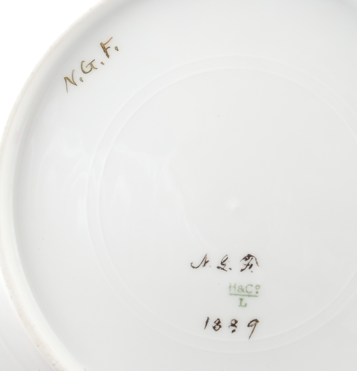 1889 Antique Haviland Limoges H&Co/L Pink Plate Signed NGF Handpainted Item image 3
