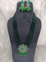 Jabells Women Pendan Jadau Kundan Ethnic Earrings Haar Bridal Royal Jewelry SetE - £17.34 GBP