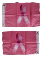 K&#39;s Novelties 12x18 Breast Cancer Ribbon Pink 2 Faced 2-ply Nylon Wind Resistant - £13.94 GBP