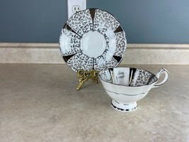 Queen Anne Silver Lace Wedding Fine Bone China  Tea Cup And Saucer Set - $13.75
