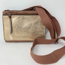 Crossbody Handbag Purse NO BOUNDARIES Pink Gold Double Pocket Adj Strap - $17.82