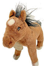 Vintage Russ Berrie Yomiko Classics Mustang Horse Plush Brown Black 11 inches - £11.46 GBP