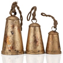 Rustic Kettle Cow Bell Wind Chimes - Christmas Jingle Sleigh Bells Decor 3s - £35.72 GBP
