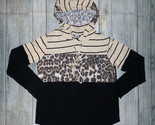 Womens Colorblock Leopard Print Sweatshirt Hoodie Hooded Sweater Size Small - $12.99