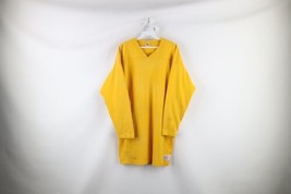 Vtg 80s Russell Athletic Mens XL Thrashed Blank Knit Football Jersey Yellow USA - $44.50