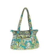 Vera Bradley Villager Shoulder Tote Bag Purse in Peacock Blue Green 2007... - $36.89 CAD