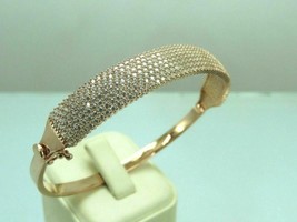 5 CT Round Simulated Diamond Women&#39;s Bangle Bracelet Yellow Gold Plated ... - $129.14