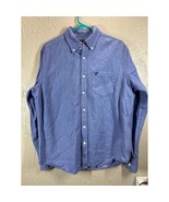 American Eagle Shirt Mens Button Up Mens Blue Long Sleeve Classic Fit Large - $30.77 CAD