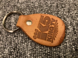 Vintage King 5 Channel 5 Seattle Washington Keychain Fob Leather Collect... - $7.25