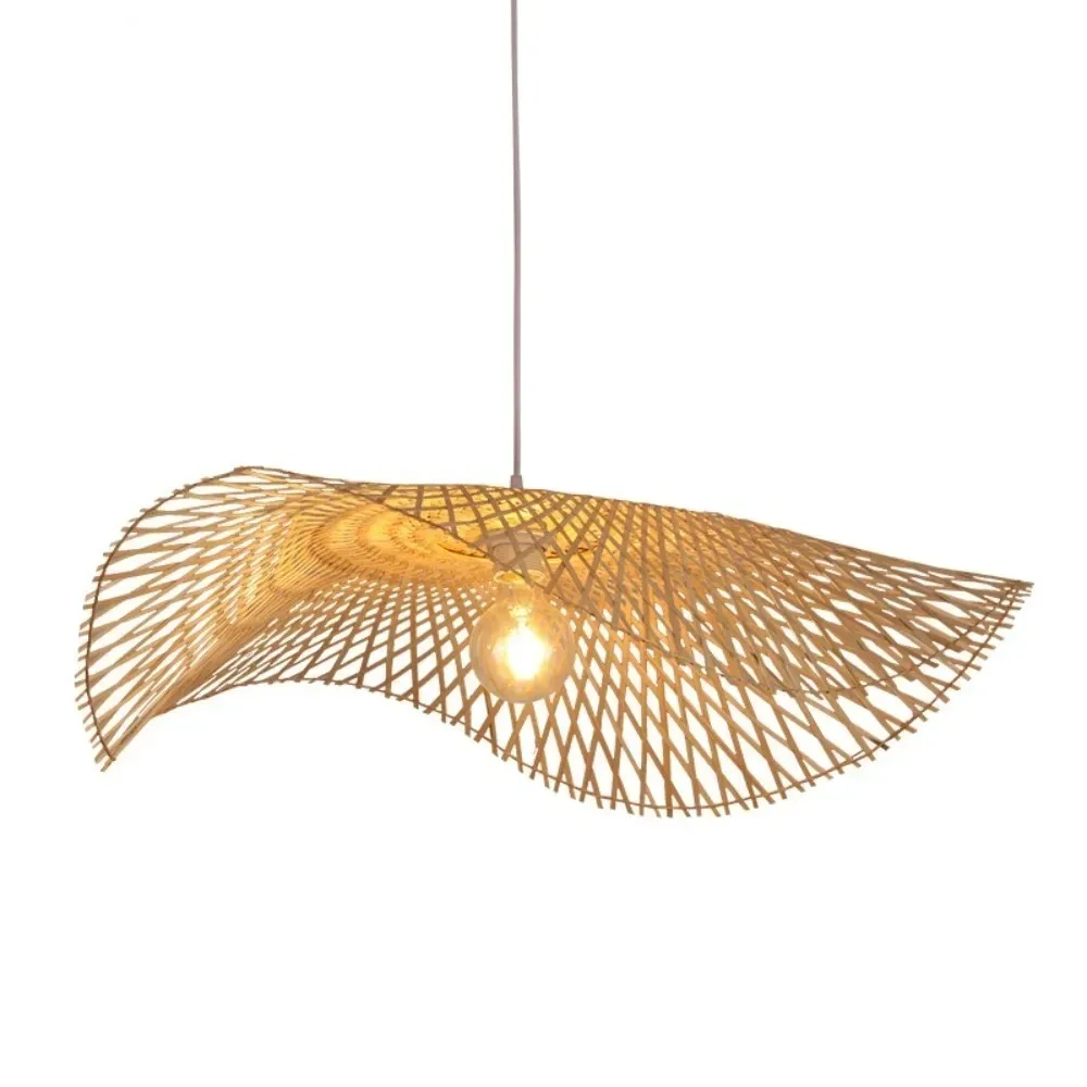 Amboo wicker handmade rattan kitchen hanging pendant lamps woven ceiling lamp for retro thumb200