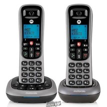 Motorola Cordless Answering System Base and 2 Handsets Black &amp; Silver - £25.69 GBP