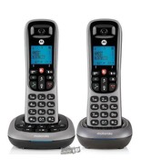 Motorola Cordless Answering System Base and 2 Handsets Black &amp; Silver - $33.24