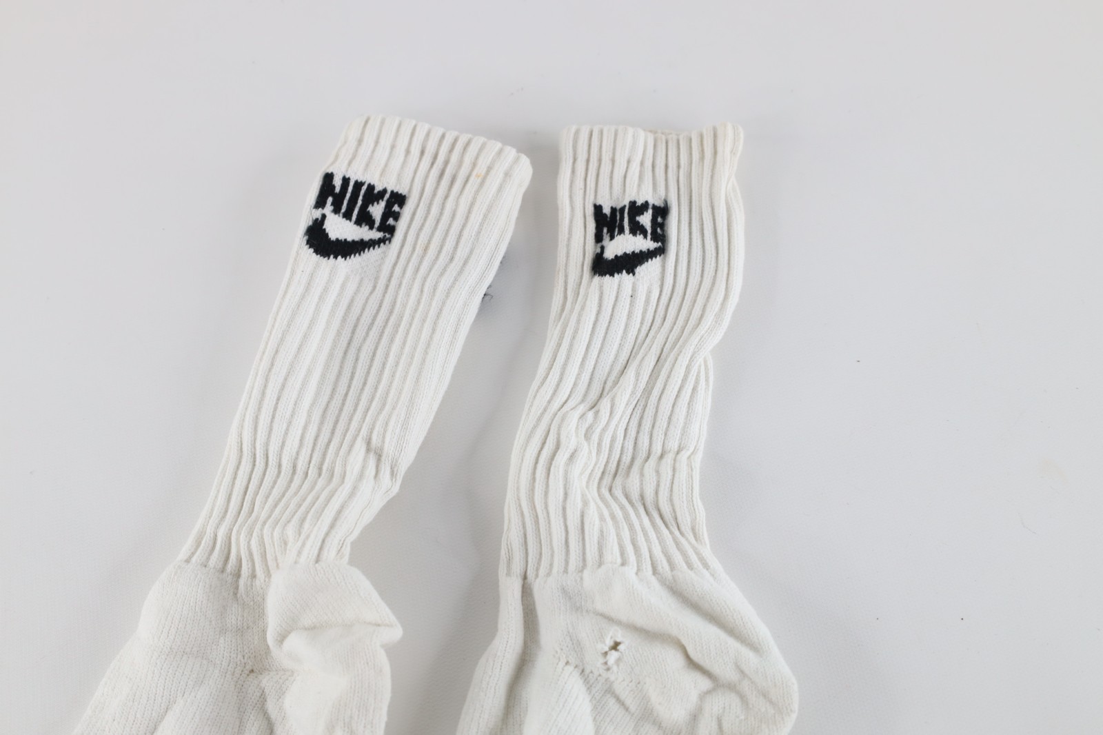 Vtg 80s 90s Nike Spell Out Travis Scott Swoosh Tube Socks White Mens Large USA Item image 12