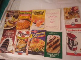 lot of books-recipes-kitchen aid mixer-sangria -cookies in a jar-pamphlets - $18.99