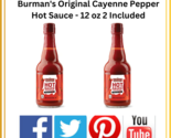 Burman&#39;s Original Cayenne Pepper Hot Sauce - 12 oz 2 Included - £7.17 GBP