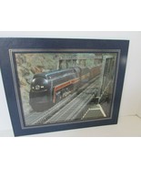 NORFOLD & WESTERN RAILROAD PAPER PRINT MATTED FRAME 13" X 11" - $3.44