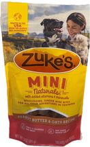 Zuke’s Mini Naturals With Added Vitamins/Minerals 3oz Peanut Butter/Oate... - $14.73