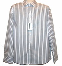 Kent and Curwen Men&#39;s White Striped Button Front Dress Casual Shirt Size XL - £60.02 GBP