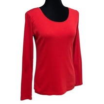 J Jill Perfect Pima Red Long Sleeve Top Shirt Size XS - £23.17 GBP