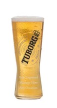 Personalised Tuborg Pint Glass Gift for Him/Her Slim Engraved with Your ... - $14.34