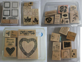 Stampin&#39; Up! Retired Wood Mounted Stamps Some New Some Used u pick see p... - £8.11 GBP+