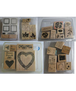 Stampin&#39; Up! Retired Wood Mounted Stamps Some New Some Used u pick see p... - £8.11 GBP+
