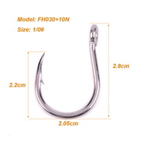 100pcs Saltwater Fishing Hook JIGGING HOOK 1/0#-13/0# Model Stainless Steel Fish - £51.13 GBP