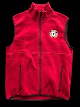 YMCA Red Fleece Vest M Medium Polyester Full Zip Uniform - $376.16 MXN