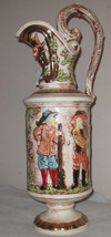 Porcelain pitcher or ewer   hand painted Majolica People - £77.70 GBP