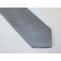 Men's Bergamo New York Tie Satin Silky Feel #Berg-3 Silver Gray Herringbone image 4