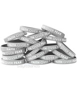 20 FAITH OVER FEAR Wristbands - Quality Debossed Color Filled Silicone B... - £13.24 GBP