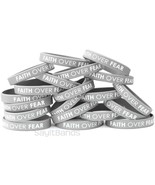 20 FAITH OVER FEAR Wristbands - Quality Debossed Color Filled Silicone B... - $309.29 MXN