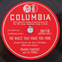 Frankie Yankovic - The Waltz That Made You Mine - 1951 10&quot; 78 rpm  Record 39116 - £14.16 GBP