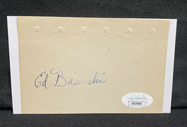 Eddie Basinski Autographed 3X5 Index Card Brooklyn Dodgers JSA COA - £14.54 GBP