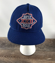 Super Bowl Xxii Snapback Baseball Hat - Blue - Ajd - Moth Holes Distressed - £15.78 GBP