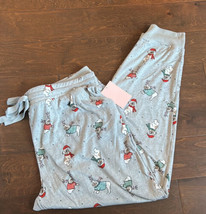 Jaclyn Smith  pajama pants Plus sz 2X Jogger Christmas Dogs Reindeer New Gray - £19.63 GBP