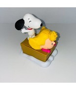 Peanuts Character Figure Snoopy Sally Riding On Sled Toy Collectible 2015 - $15.29