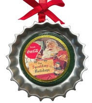 Coca Cola Bottle Lid Christmas Tree Ornament Santa Claus Sparkling Holid... - £8.25 GBP