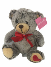 Holiday Home Inter-american Products Bear Valentines Heart On Foot Plush 8” Tags - £15.99 GBP