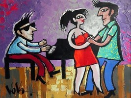 Vladimir Vova Untitled Original Acrílico en Lienzo 24 x30 Pianista - £1,005.40 GBP