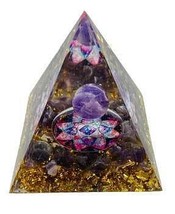 2 1/2&quot; Purple Moon with Lotus orgonite pyramid - £64.28 GBP