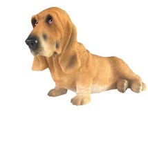 Figurine Basset Hound Gingo 8 in Long light Brown and Black Red Droopy Eyes - £17.21 GBP