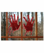 1 PAIR OF REALISTIC 3D BLOODY HAND PRINTS creepy Halloween prop fake blo... - $9.26 CAD
